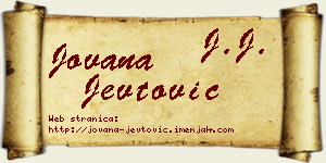 Jovana Jevtović vizit kartica